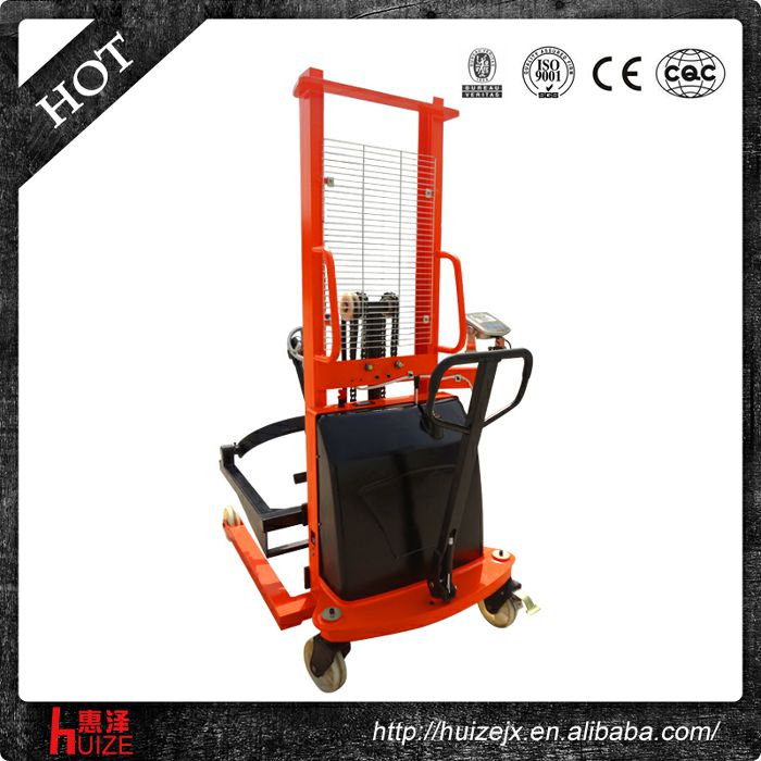 半電動稱重油桶車（夾鐵桶，手搖翻轉(zhuǎn)倒料）